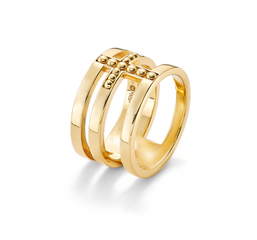 Anillo Trinity, plata dorada