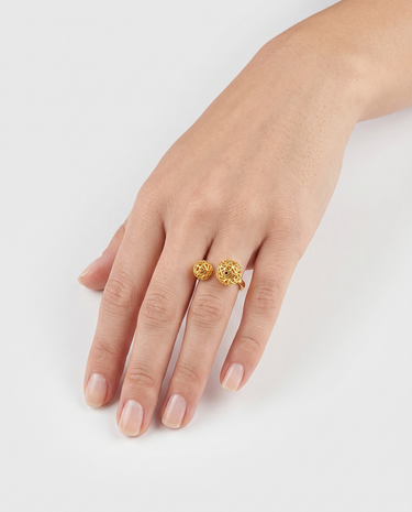 Anillo Urales, plata dorada