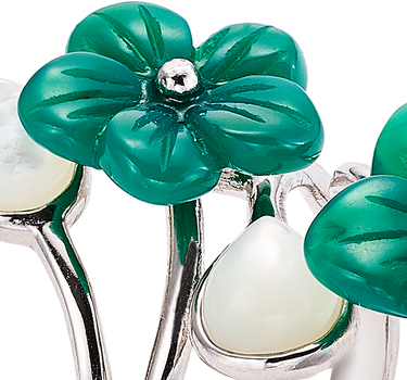 Anillo Verdi nácar y ágata verde, plata