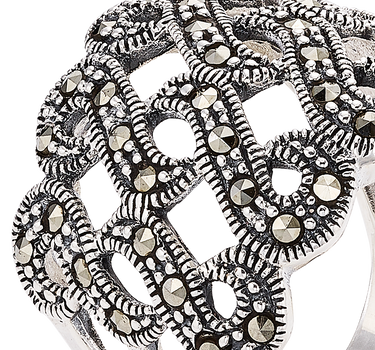 Anillo Wagner marcasitas, plata