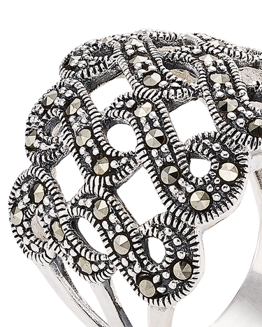 Anillo Wagner marcasitas, plata