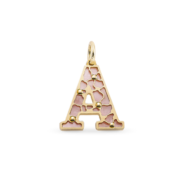 Colgante A Florida nácar rosa, oro