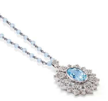 Colgante Blonda topacio, plata