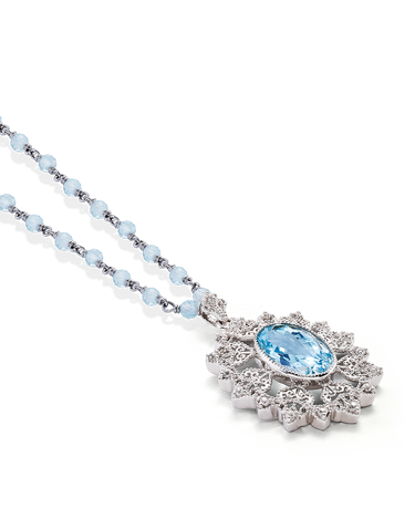 Colgante Blonda topacio, plata