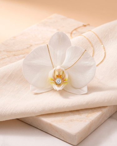 Colgante Bouquet Mini diamante, oro