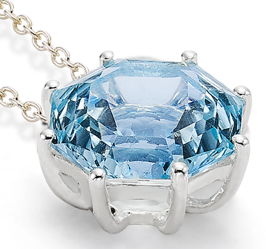 Colgante Carla topacio azul, plata