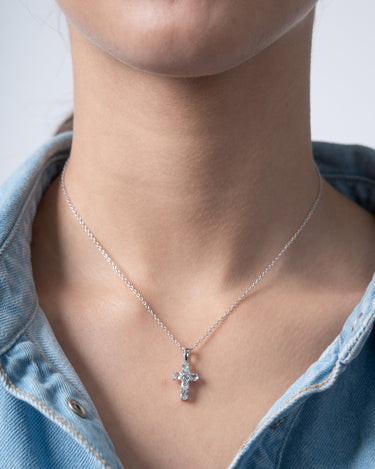 Colgante Cruz Blue Mini, plata