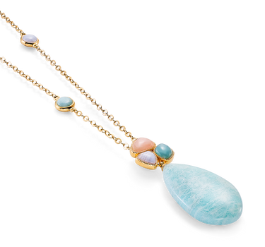 Colgante Dafne amazonita, plata dorada