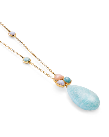 Colgante Dafne amazonita, plata dorada