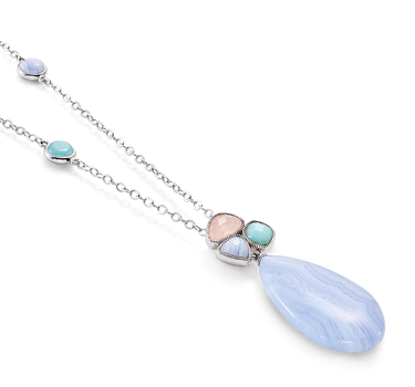 Colgante Dafne calcedonia, plata