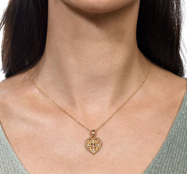 Colgante Nazarí corazón pequeño diamantes, oro