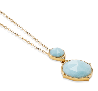 Colgante Ninfa amazonita, plata dorada