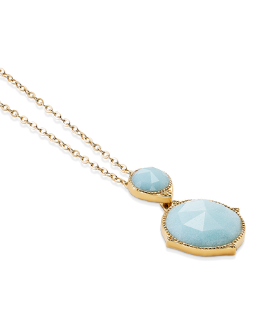 Colgante Ninfa amazonita, plata dorada