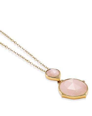 Colgante Ninfa cuarzo rosa, plata dorada