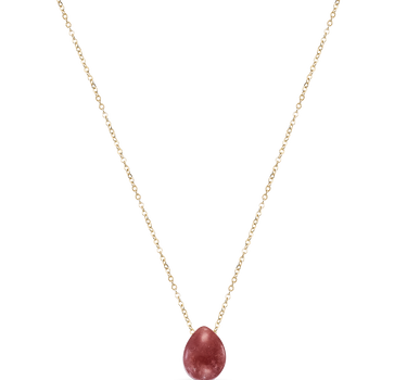 Colgante Percy cuarzo rojo, plata dorada