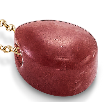 Colgante Percy cuarzo rojo, plata dorada