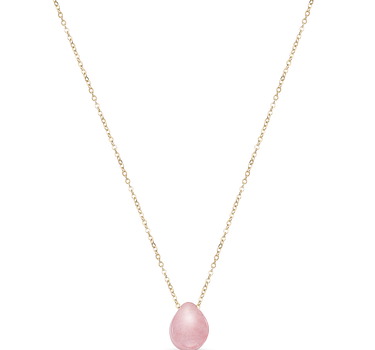 Colgante Percy cuarzo rosa, plata dorada