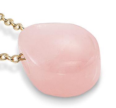 Colgante Percy cuarzo rosa, plata dorada