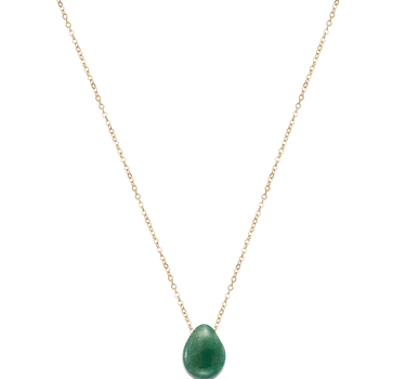 Colgante Percy cuarzo verde, plata dorada