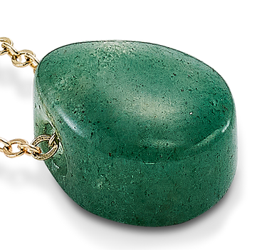 Colgante Percy cuarzo verde, plata dorada