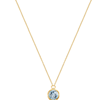 Colgante Sara topacio azul, plata dorada