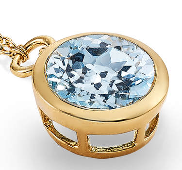Colgante Sara topacio azul, plata dorada
