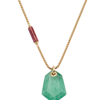 Colgante Sidney cuarzo verde, plata dorada