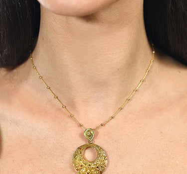 Colgante Traviata Disco, plata dorada