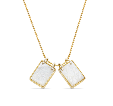 Escapulario Vida madreperla, oro