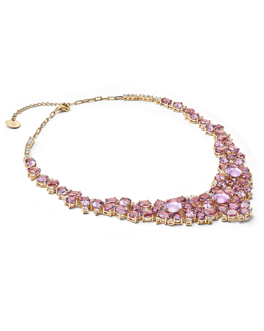 Collar Aline amatistas y topacios blancos, plata dorada
