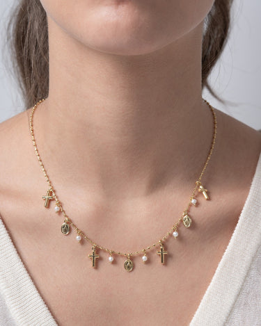 Collar Azalia, plata dorada