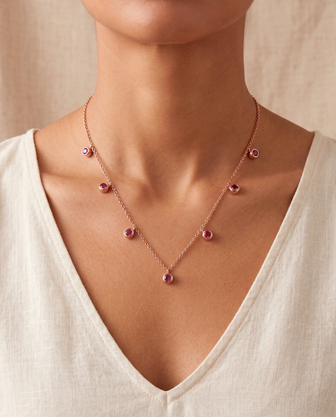 Gargoyle necklace with amethyst chatons, rose silver
