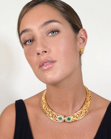 Generalife necklace, emeralds and diamonds