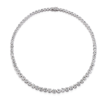 Collar Riviere diamantes, oro blanco