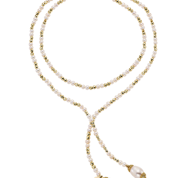 Collar Rossini perlas, plata dorada