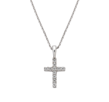 Cruz Luce diamantes, oro blanco