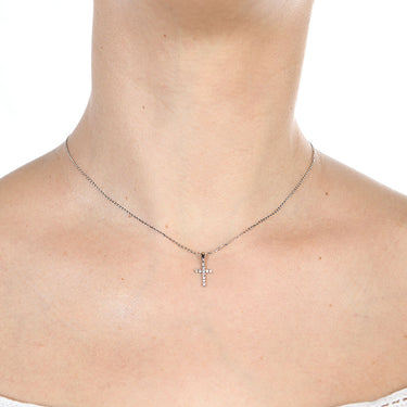 Cruz Luce diamantes, oro blanco