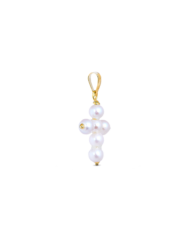 Cruz Soft perlas 14 x 12 mm, oro