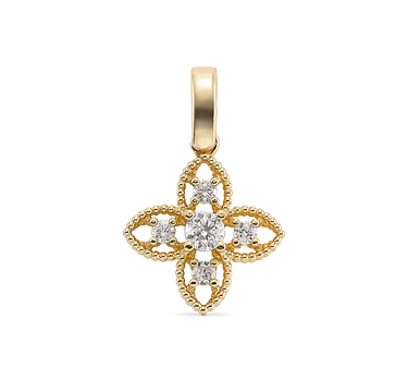 Cruz trébol diamantes, oro