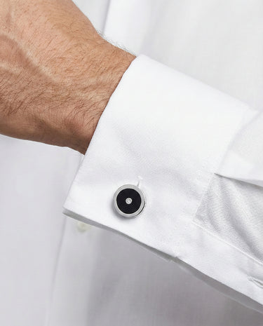 Gemelos Black Dandy diamantes, acero