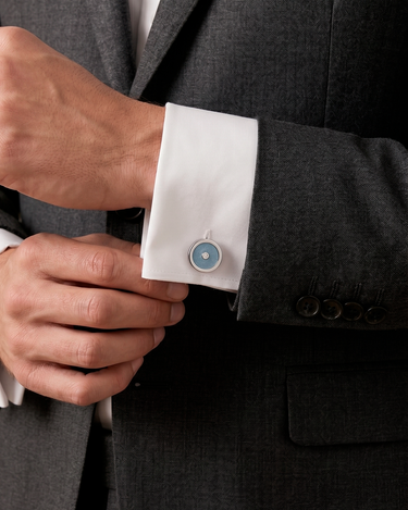 Gemelos Blue Dandy diamantes, acero