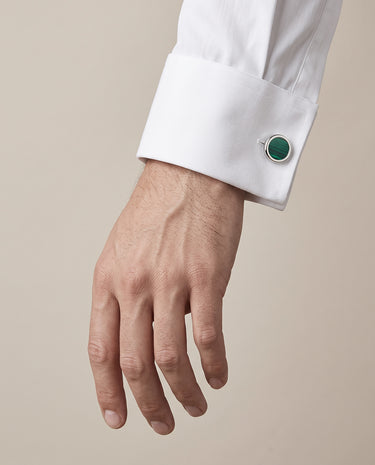 Gemelos Malaquita Dandy, acero