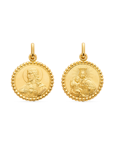 Medalla Escapulario cerco 16 mm, oro
