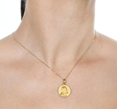 Medalla Virgen Oración 18 mm, oro