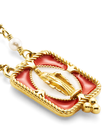Medalla orla roja, plata dorada