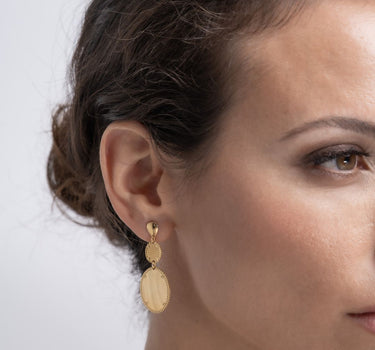 Pendientes Abrás, plata dorada