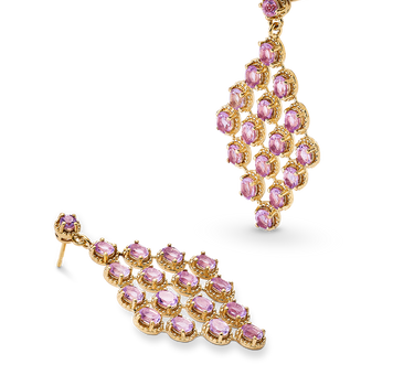 Pendientes Aline amatista, plata dorada