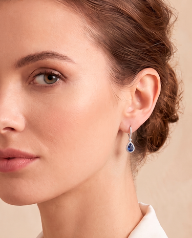 Pendientes Amelie zafiros y diamantes, oro blanco