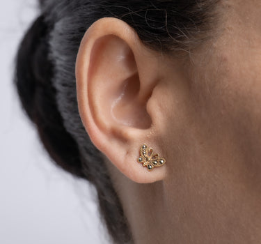 Pendientes Bach marcasitas, plata dorada