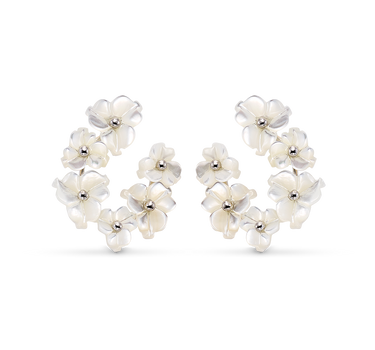 Pendientes Bizet nácar, plata